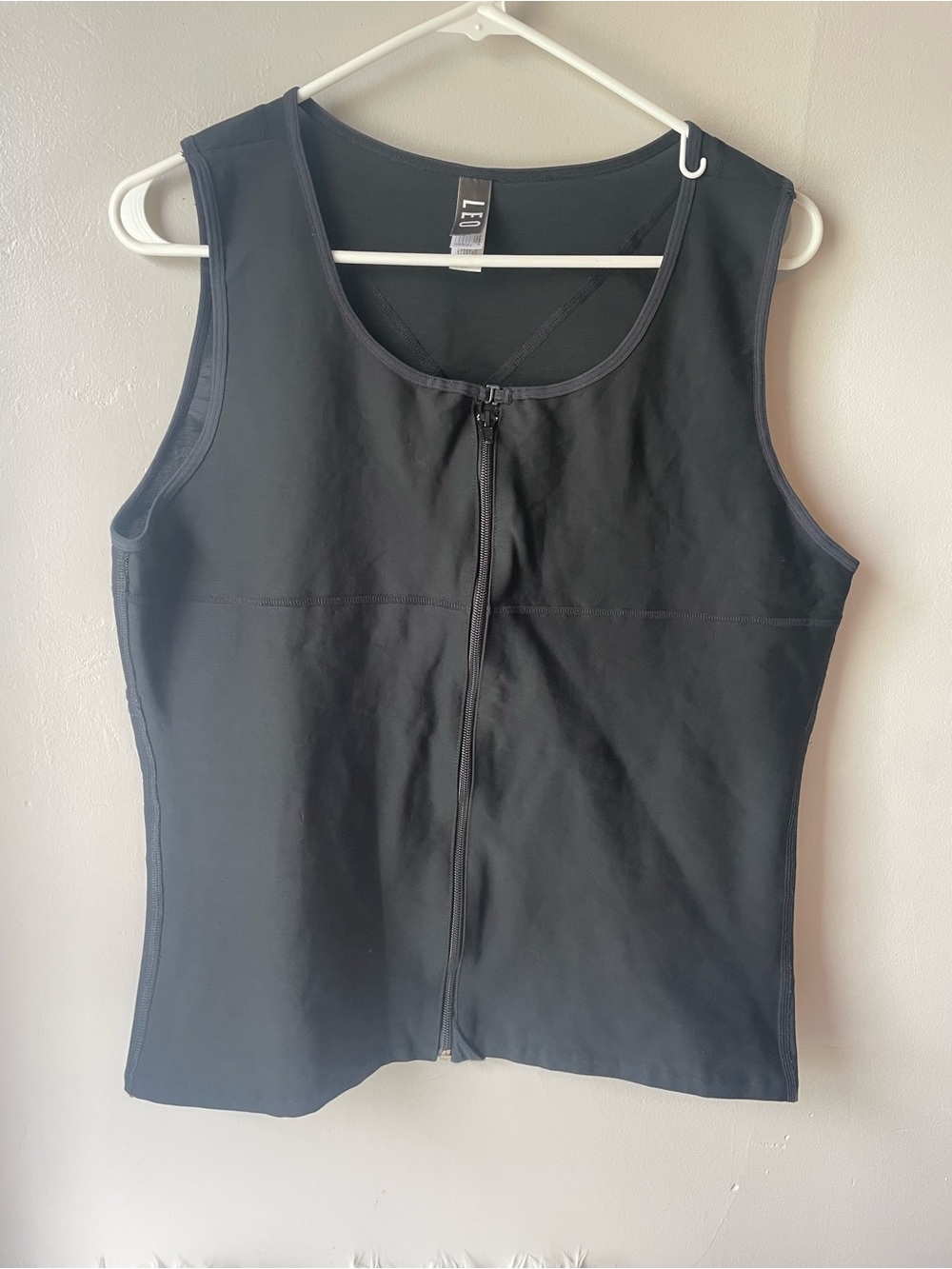 Leo Black Zip-Front Women's Swim Tank Top